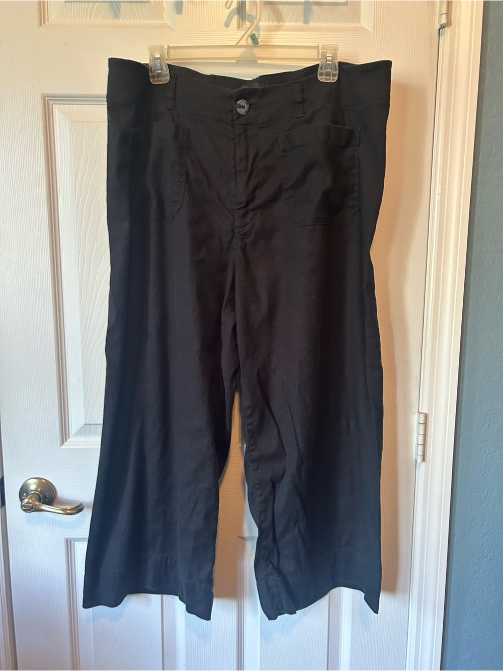 Anthropologie Black Wide-Leg Colette pants